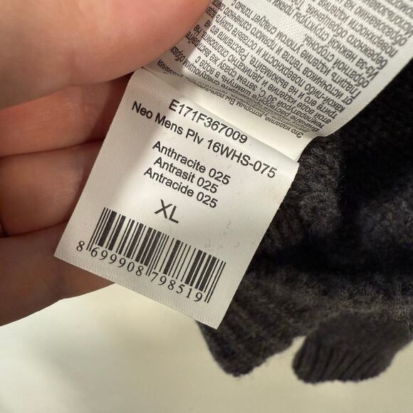 Silk & Cashmere Men's Neo Pullover Sweater Wool Cashmere Renaissance Grey XL - Picture 7 of 9